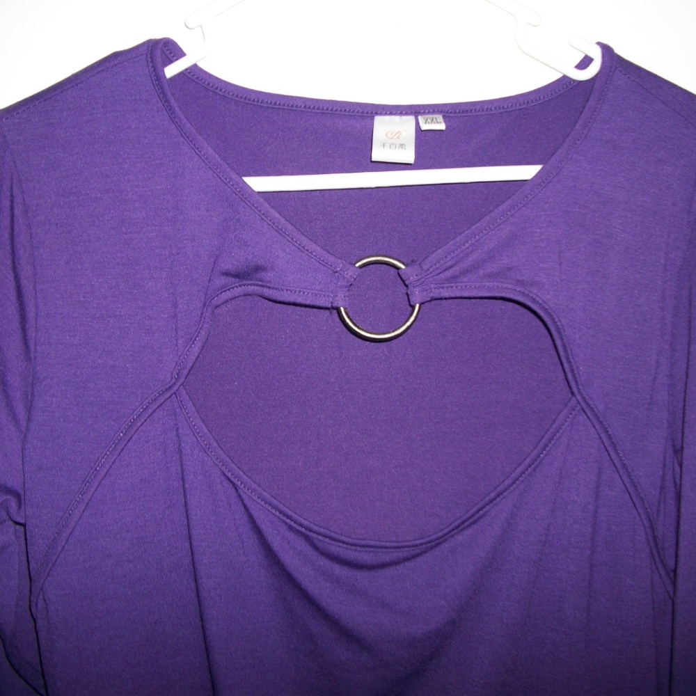 Purple open front shirt